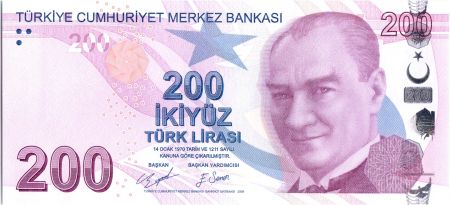 Turquie 200 Lira - Pdt Ataturk - Yunus Emre - 2009 (2020) - Préfixe D - Neuf - P.227d