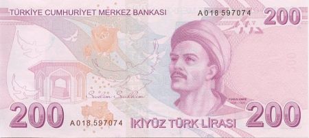 Turquie 200 Turk Lirasi 2009 - Pdt Ataturk - Yunus Emre