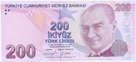 Turquie 200 Yeni Turk Lirasi - Pdt Ataturk - Yunus Emre - 2009 (2023) - Série F