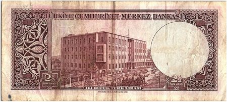 Turquie 2.50 Lira Kemal Ataturk - Banque - 1955