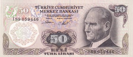 Turquie 50 Turk Lirasi - Pdt Ataturk - ND (1976) - Série I - P.188