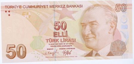 Turquie 50 Yeni Turk Lirasi - Pdt Ataturk - Fatma Aliye - 2009 (2022) - Série E