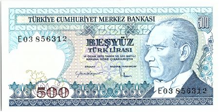 Turquie 500 Lira, Président  Ataturk - Tour  - 1983 - P. 195