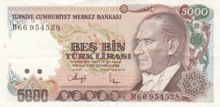 Turquie 5000 Lira L.1970 - Atatürk, Centrale