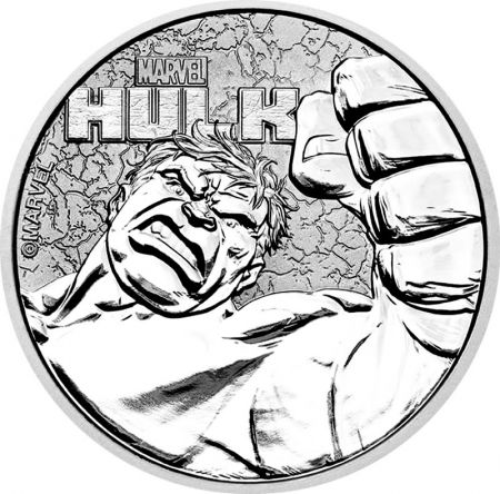 Tuvalu Hulk le super-héros Marvel  pièce d\'1 once argent .999  Bullion 2019