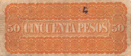 URUGUAY, BANCO ORIENTAL - 50 PESOS 1867 / 1869