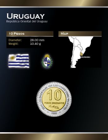 Uruguay 10 Pesos 2000 Uruguay - Bimétallique
