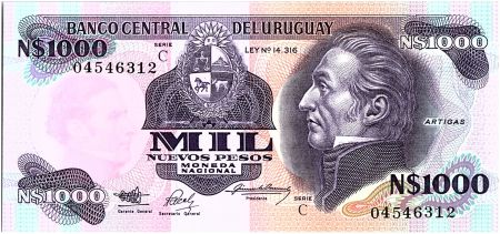Uruguay 1000 Nuevos Pesos, Jose Gervasio ARTIGAS - 1991