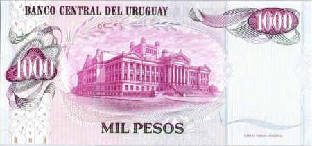 Uruguay 1000 Pesos, J.G. Artigas - Palais - ND (1974)
