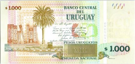Uruguay 1000 Pesos Urugayos, Juana de Ibarbourou - 2015 (2017)