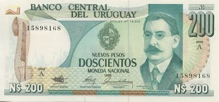 Uruguay 200 Nuevos pesos pesos, J.E. Rodo - Monument