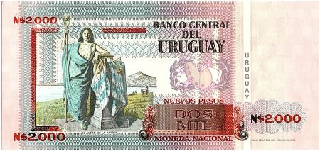 Uruguay 2000 Nuevos Pesos, Juan Manuel Blanes - 1989