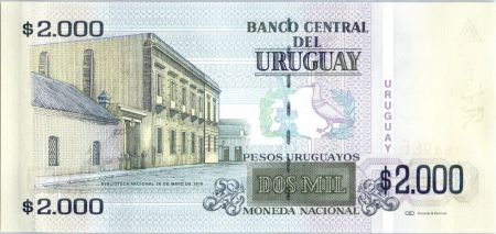 Uruguay 2000 Pesos Urugayos, Damaso Antonio Larragna - Bibliothèque Nationale - 2003