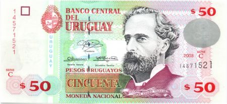 Uruguay 50 Pesos Urugayos Urugayos, José Pedro Varela - 2003