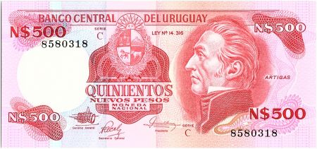 Uruguay 500 Nuevos Pesos, Jose Gervasio ARTIGAS - 1985