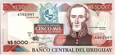 Uruguay 5000 Nuevos Pesos, Juan Antonio LAVALLERA - 1983