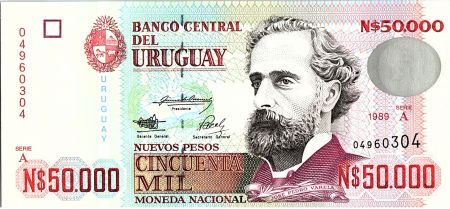 Uruguay 50000 Nuevos Pesos, Jose Pedro Varela - 1989