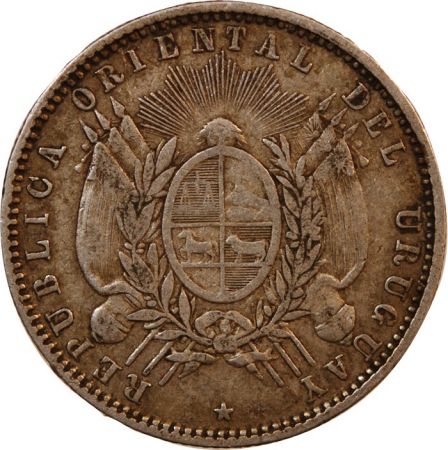 Uruguay URUGUAY - 20 CENTESIMOS ARGENT 1893 So