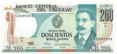 Uruguay URUGUAY  JOSE ENRIQUE RODO - 200 NUEVOS PESOS 1986 - P.NEUF