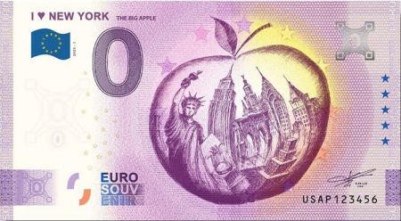 USA 0 Euro Souvenir 2023 - I love New York - The Big Apple