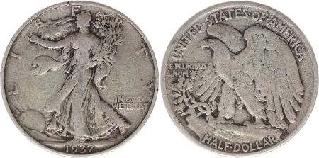 USA 1/2 Dollar Liberty, Aigle - 1937 Argent