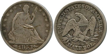 USA 1/2 Dollar Liberty assise - Aigle - 1853