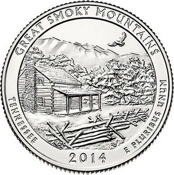 USA 1/4 Dollar Great Smoky Mountains - 2014 P Philadelphie
