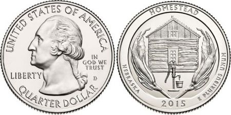 USA 1/4 Dollar Homestead - 2015 D Denver