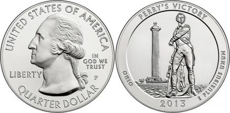USA 1/4 Dollar Perry Victory Monument - 2013 P Philadelphie