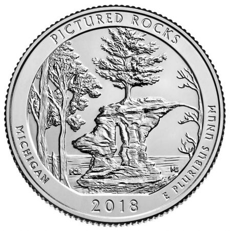 USA 1/4 Dollar Pictured Rocks - D Denver - 2018