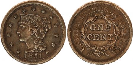 USA 1 Cent Liberté - 1851