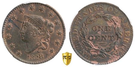 USA 1 Cent Liberté -1828 - PCGS MS 64BN