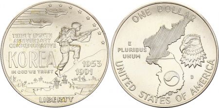 USA 1 Dollar - Guerre de Corée - 1991 - D Denver - Argent