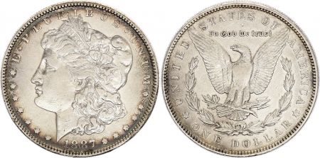 USA 1 Dollar - Morgan - Aigle - 1887 - Philadelphie - Argent
