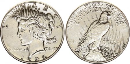 USA 1 Dollar - Peace - Aigle - 1925 - Philadelphie - Argent