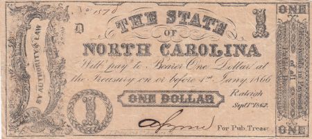 USA 1 Dollar - State of North Carolina - 1862 - TB