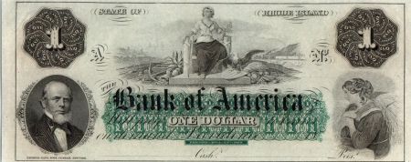 USA 1 dollar, Bank of América, Providence - 1860 - Lettre A