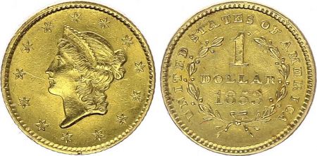 USA 1 Dollar  Liberty - 1853 - Or