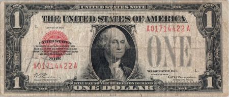 USA 1 Dollar 1928 Washington, red seal, silver certificate
