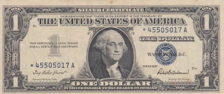 USA 1 Dollar 1957 - Washington, tampon bleu, silver certificate, étoile