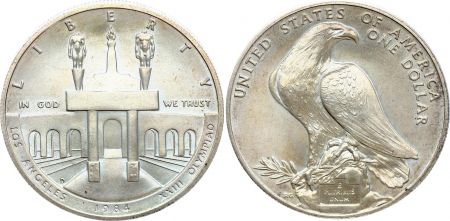 USA 1 Dollar Aigle - JO Los Angeles 1984 Stade - D Denver - Argent