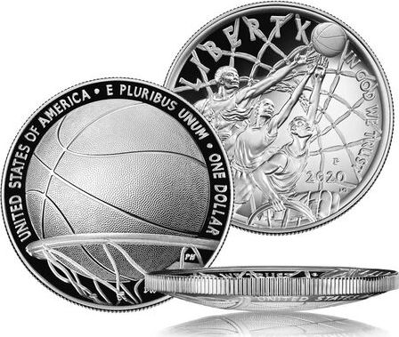 USA 1 Dollar Basketball Hall of Fame - P Philadelphie - Proof 2020 Argent