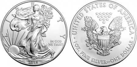USA 1 Dollar Liberty, Aigle - Once Argent 2015