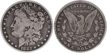 USA 1 Dollar Morgan - 1882 -  Aigle Argent