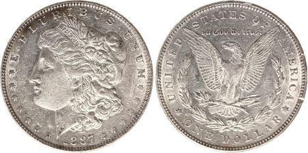 USA 1 Dollar Morgan - Aigle 1887 - Argent
