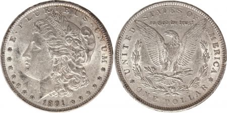 USA 1 Dollar Morgan - Aigle 1891 - Argent