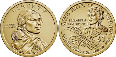 USA 1 Dollar Native American - Elisabeth Peratrovich 2020 D Denver