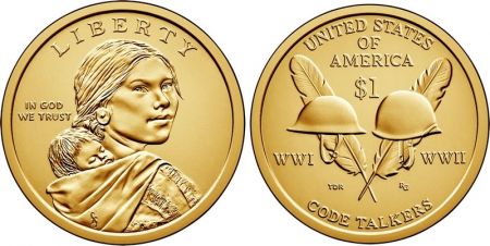 USA 1 Dollar Native American - WWI WWII 2016 P Philadelphie