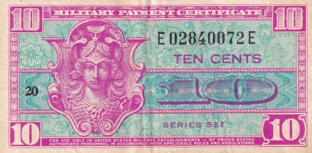 USA 10 Cents - Military Cerificate - 1954 - Série 521 - TTB+ - M.30