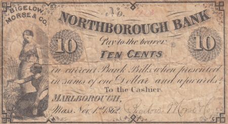 USA 10 Cents - Northborough Bank - 1862 - TB